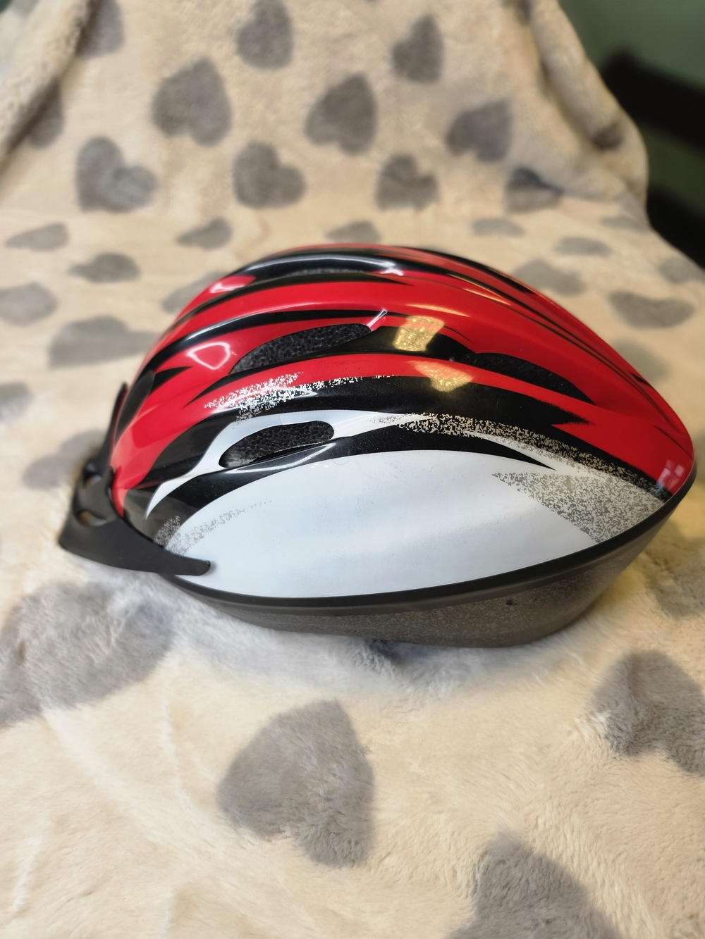 Kids Red and White Bike Helmet - Safe Lightweight Design